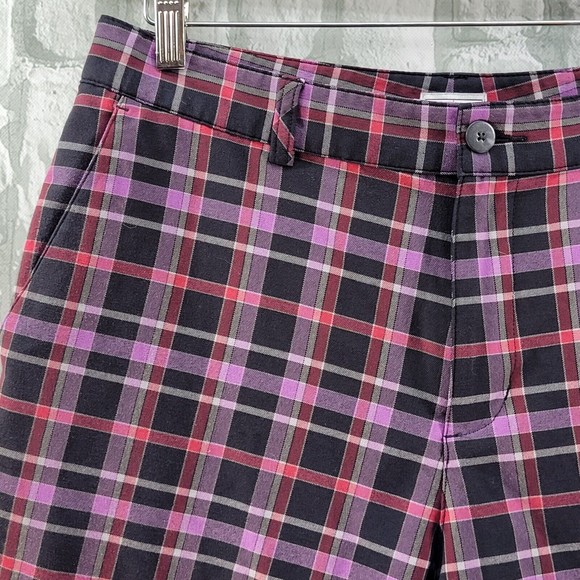 Adidas Golf Shorts Mens Size 32 Inseam 11" Plaid Polyester Athletic Purple Loud - Picture 3 of 11